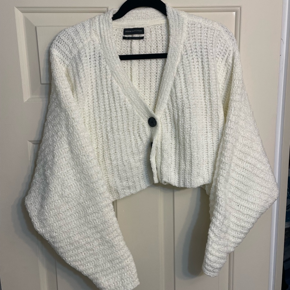 Urban Outfitters- White Cropped Knit Sweater